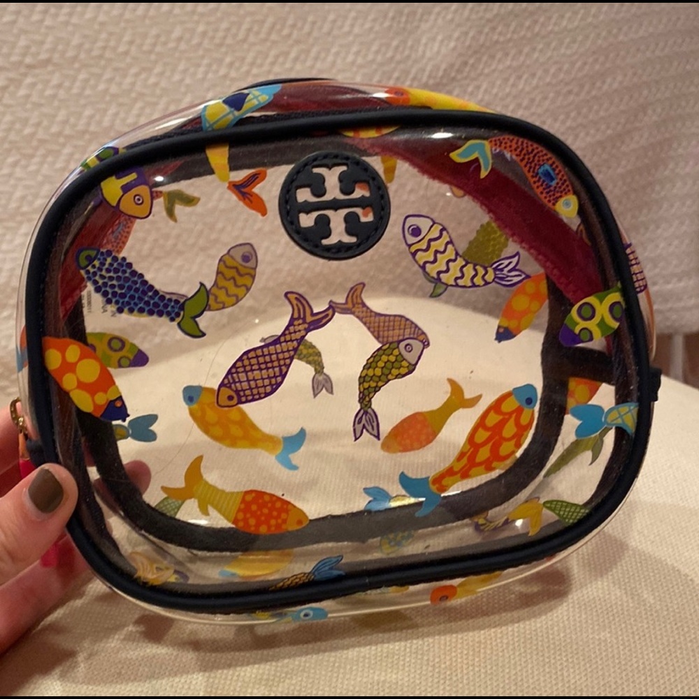 Tory Burch clear cosmetic bag